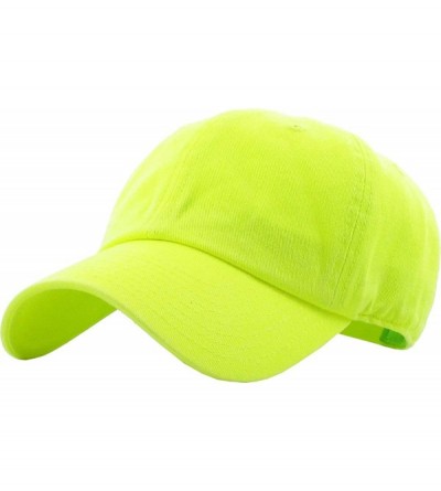 Baseball Caps Dad Hat Adjustable Plain Cotton Cap Polo Style Low Profile Baseball Caps Unstructured - Neon Lime - CH18Q90NUMA...