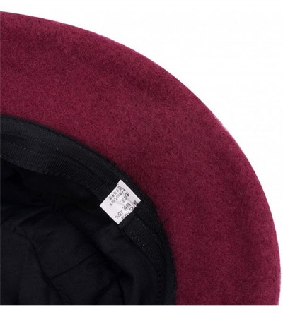 Berets Womens Gatsby 1920s Winter Wool Cap Beret Beanie Cloche Bucket Hat A299 - Wine - C8126JZ5XTJ $16.28