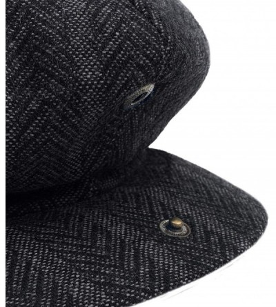 Newsboy Caps Classic Men's Wool Herringbone Newsboy Cap Driving Cabbie Tweed Applejack Golf Hat - 3051-black Stripe - CH193UN...