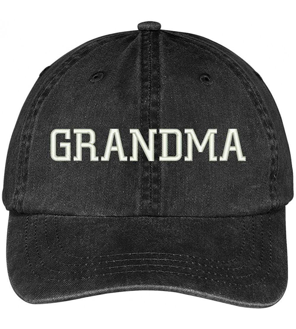 Baseball Caps Grandma Embroidered Pigment Dyed Low Profile Cotton Cap - Black - C712GPQXPMJ $17.98