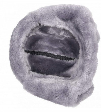 Bomber Hats Women's Shearling Sheepskin Aviator Russian Trapper Fur Winter Hat - Antrasit - C111NH5JBGB $51.06