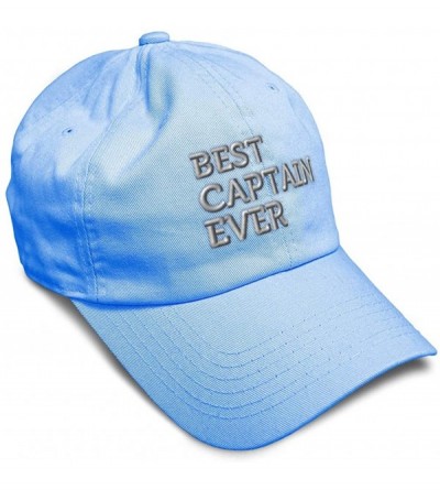 Baseball Caps Custom Soft Baseball Cap Best Captain Ever Embroidery Dad Hats for Men & Women - Light Blue - C018AAAKLNR $17.14