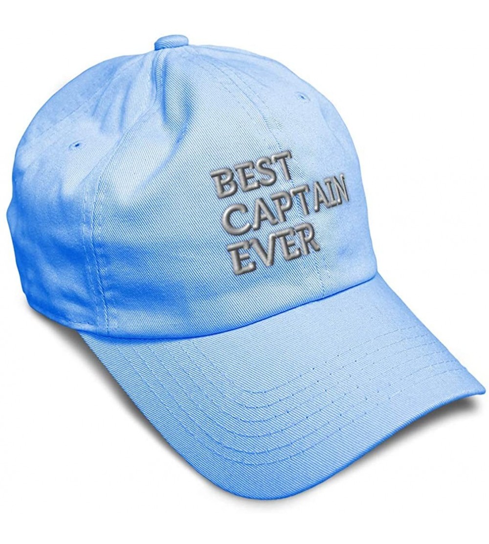 Baseball Caps Custom Soft Baseball Cap Best Captain Ever Embroidery Dad Hats for Men & Women - Light Blue - C018AAAKLNR $25.54