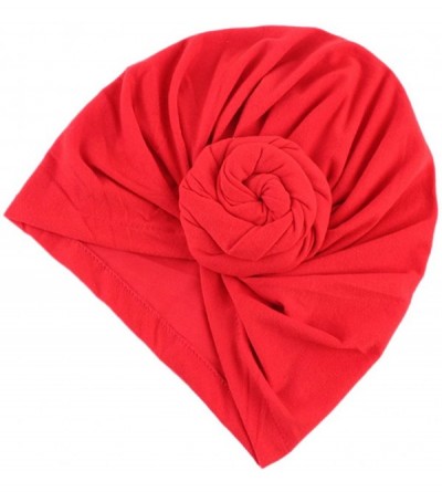 Skullies & Beanies Mom Baby Parent-Child Knot Turban Hat Beanie Cap - Red - CM185AOX9H2 $10.02