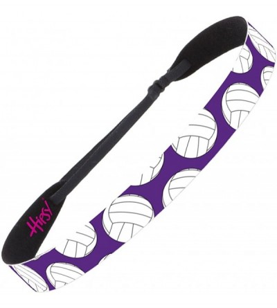 Headbands Cute Adjustable No Slip I Love Volleyball Headbands for Girls & Women - Volleyball Purple 2pk - CW188GKME7C $14.86