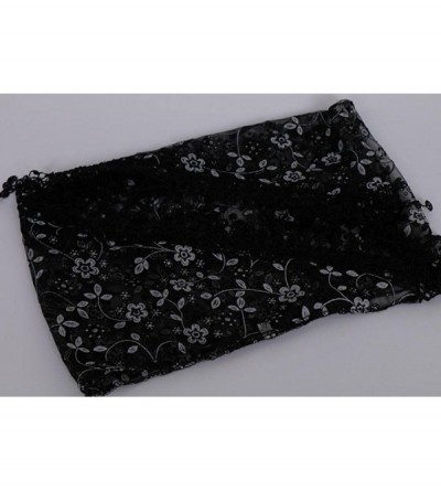 Baseball Caps Women Lace Floral Tassel Sheer Triangle Mantilla Scarf Shawl Neck Wraps - Black - C418GQIOES3 $7.05