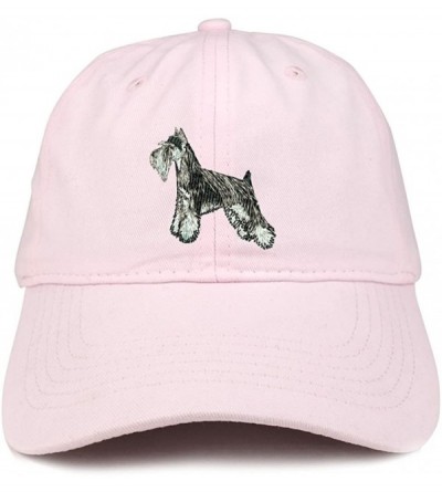 Baseball Caps Miniature Schnauzer Dog Embroidered Soft Cotton Dad Hat - Lt-pink - C618G4ME3R2 $33.76