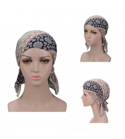 Skullies & Beanies Pre Tied Chemo Head Scarf 3 Packed Beaine Skull Cover Cap for Women (Set3) - A3-3 Packed - CA18WRZXICH $14.11