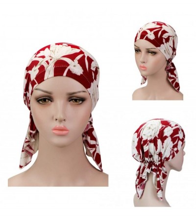 Skullies & Beanies Pre Tied Chemo Head Scarf 3 Packed Beaine Skull Cover Cap for Women (Set3) - A3-3 Packed - CA18WRZXICH $14.11