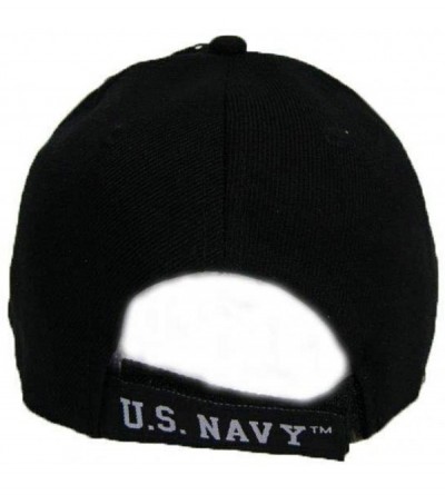 Baseball Caps Black United States U.S. Navy Letters on Bill Emblem Embroidered Hat Ball Cap - C5182WMQ507 $9.10