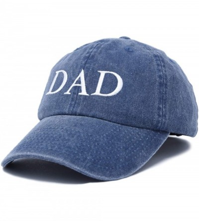 Baseball Caps Embroidered Mom and Dad Hat Washed Cotton Baseball Cap - Dad - Washed Navy Blue - CD18OZ7KD2W $12.45