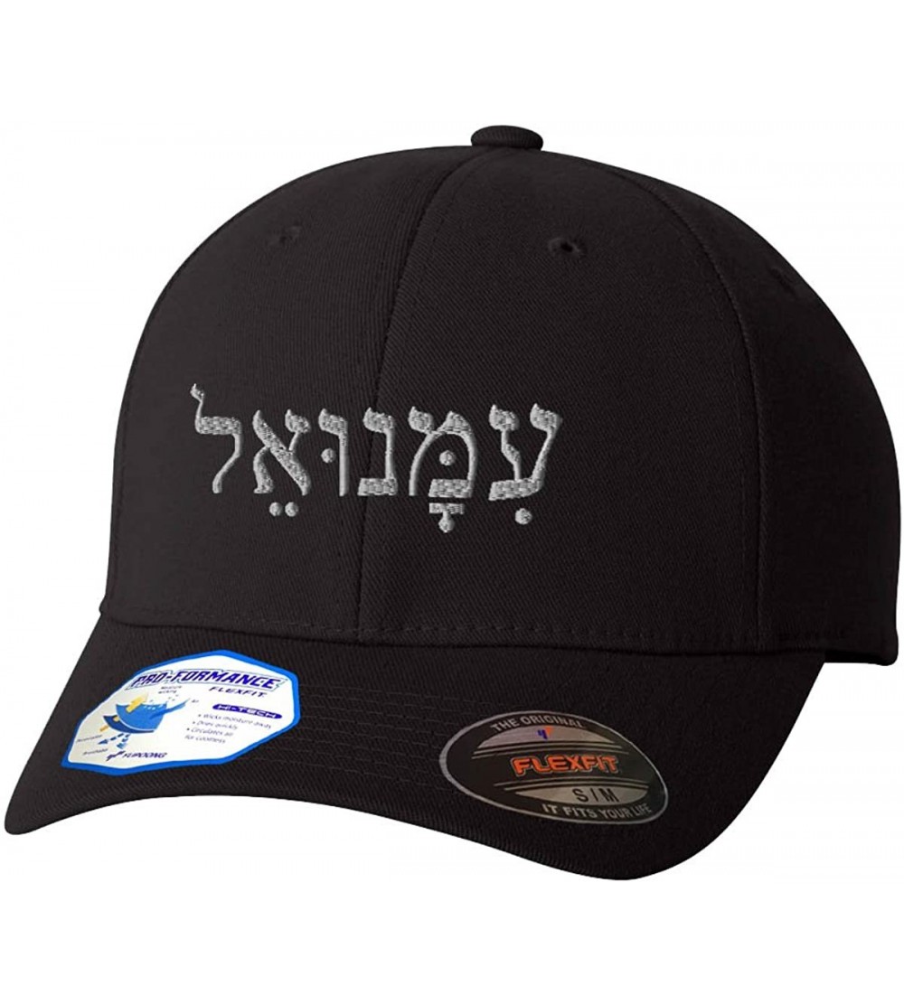 Baseball Caps Immanuel Hebrew Name Flexfit Adult Pro-Formance Hat Black Small/Medium - CI184SW86G3 $24.64