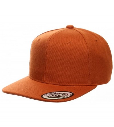 Baseball Caps Blank Solid Plain Flat Visor Snapback - Texas Orange - C41889TU3T5 $17.50