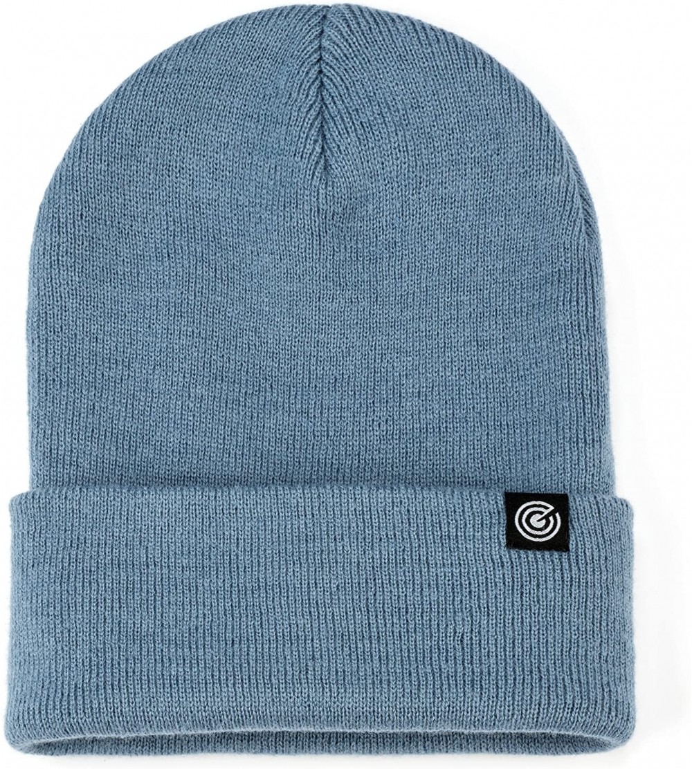 Skullies & Beanies Cuffed Beanie for Men & Women - Soft- Warm Knit - Blue Denim - CM180AKNRSL $13.04