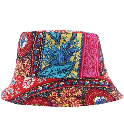 Bucket Hats Fashion Print Bucket Hat Summer Fisherman Cap for Women Men - Bohe Colors - C318SUD23AQ $22.59