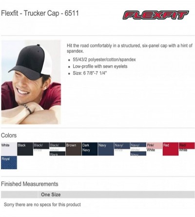 Baseball Caps 6-Panel Trucker Cap (6511) - Black - C912CLUJTLT $7.33