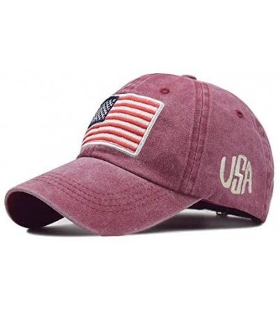 Baseball Caps Unisex Retro American Flag Old Letter Baseball Cap-Embroidered Logo American Cap for Men Women Sports Outdoor -...