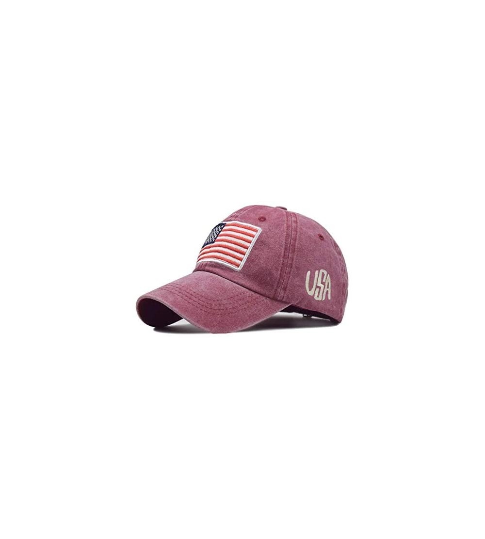 Baseball Caps Unisex Retro American Flag Old Letter Baseball Cap-Embroidered Logo American Cap for Men Women Sports Outdoor -...