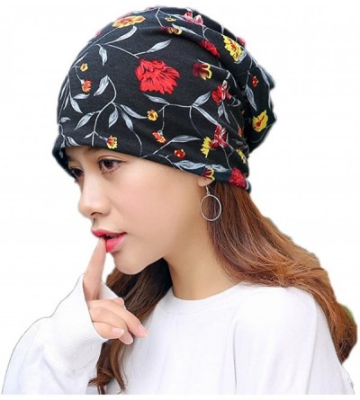 Skullies & Beanies Flower Slouchy Chemo Beanie Hat Turban Headwear Sport Cap for Cancer - H - C118E32D84T $18.21