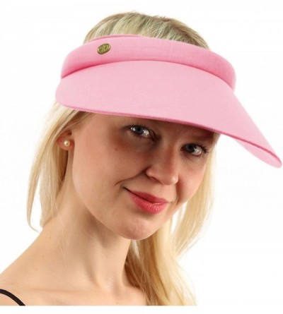 Sun Hats UPF UV Sun Protection Wide 100% Cotton Brim Clip Visor Beach Golf Cap Hat XS - Pink - CO183RCX4CM $9.66