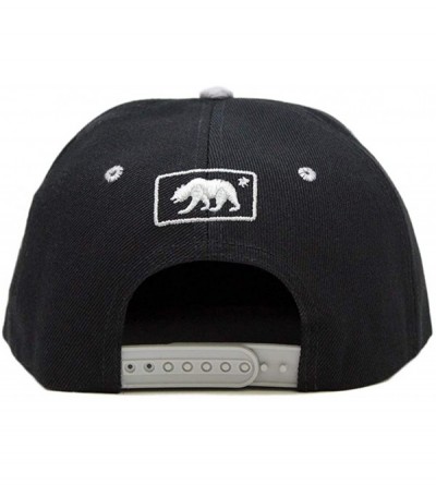 Baseball Caps California Republic Bear Logo Snapbacks Flat Brim Adjustable Snapback Hat Cap - Black Gray 01 - C8195I3TSL9 $9.32