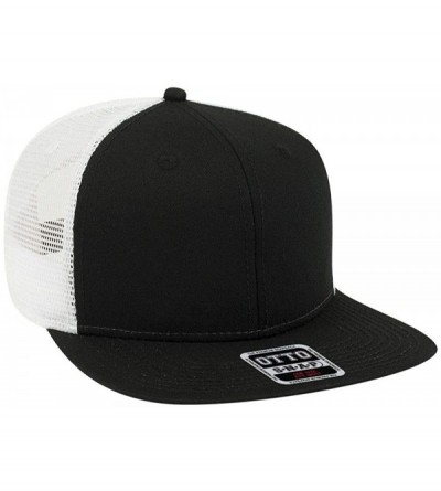 Baseball Caps SNAP Hawaiian Pattern Square Flat Visor 6 Panel Pro Style Snapback Hat - Blk/Blk/Wht - CA12ODLIXP0 $14.01