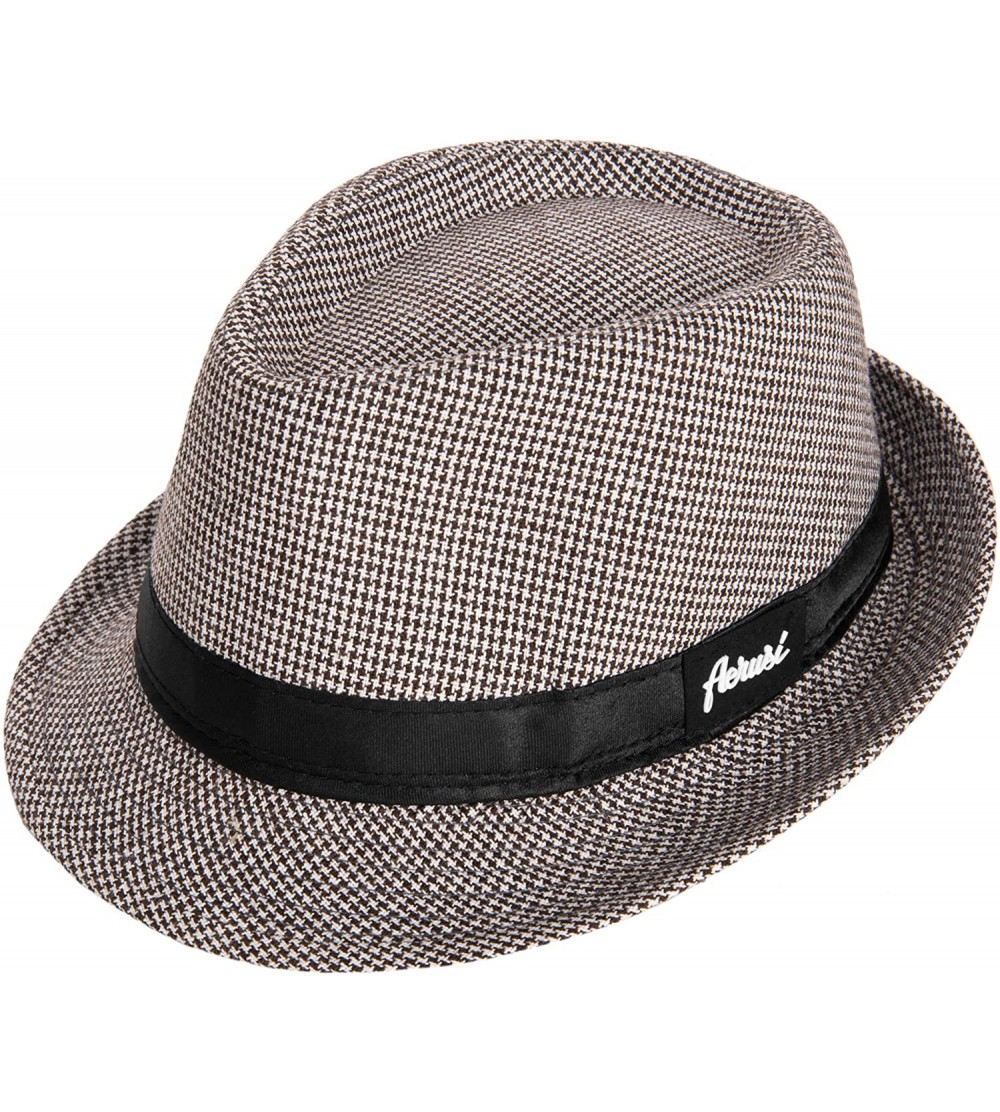 Fedoras Delgado Mens Short Brim Fedora Hat Medium - Brown - C512883KSOZ $10.39