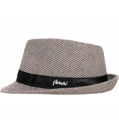 Fedoras Delgado Mens Short Brim Fedora Hat Medium - Brown - C512883KSOZ $10.39