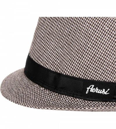 Fedoras Delgado Mens Short Brim Fedora Hat Medium - Brown - C512883KSOZ $10.39