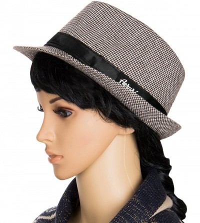 Fedoras Delgado Mens Short Brim Fedora Hat Medium - Brown - C512883KSOZ $10.39