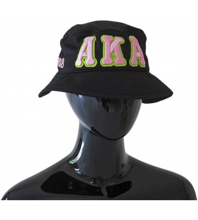 Bucket Hats Alpha Alpha Embroidered Floppy Hat - CB1897YU79M $22.09