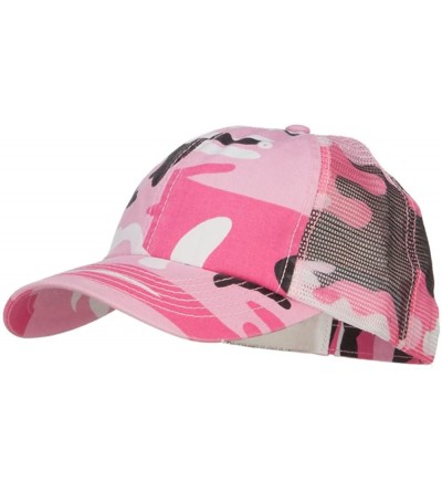 Baseball Caps Enzyme Washed Camouflage Trucker Cap - Pink Camo - CL12O325D0D $10.36