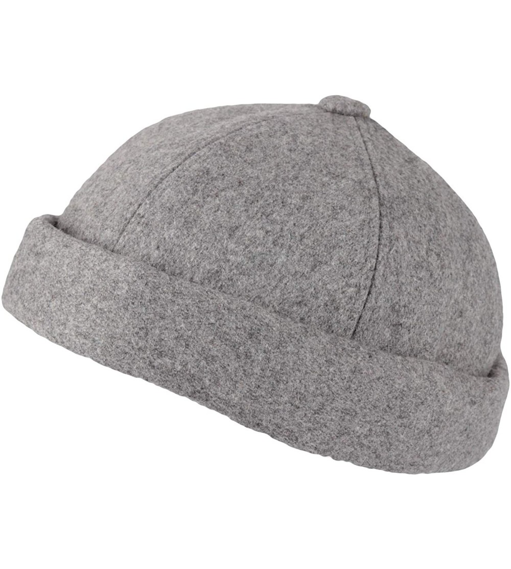 Skullies & Beanies Brimless Wool Watch Cap Docker Hat Harbour Adjustable YT51232 - Grey - CR18ZA70LAC $24.35