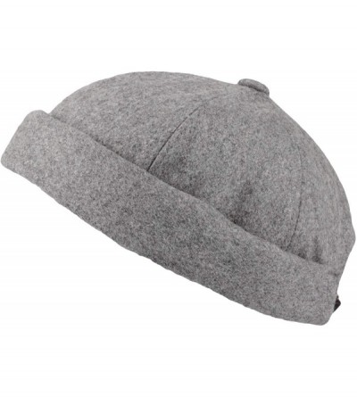 Skullies & Beanies Brimless Wool Watch Cap Docker Hat Harbour Adjustable YT51232 - Grey - CR18ZA70LAC $24.35