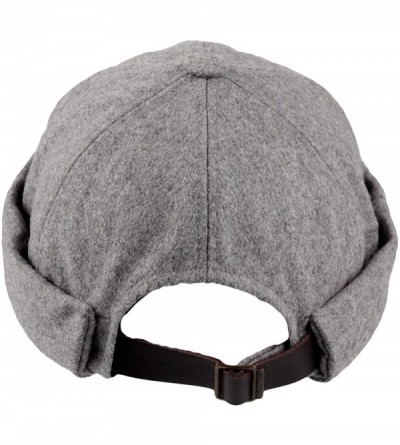 Skullies & Beanies Brimless Wool Watch Cap Docker Hat Harbour Adjustable YT51232 - Grey - CR18ZA70LAC $24.35