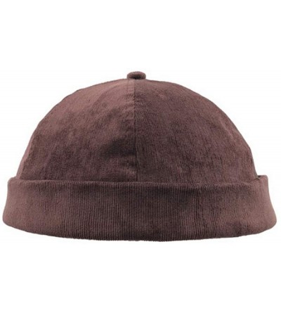 Skullies & Beanies Rolled Cuff Work Beanie Watch Cap Corduroy Docker Leon Brimless Hat Harbour Hat - Light Purple - C918NHRM3...