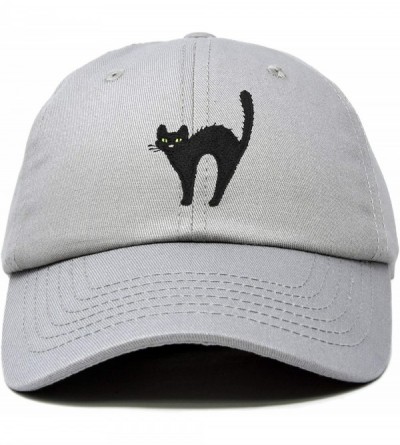 Baseball Caps Black Cat Hat Womens Halloween Baseball Cap - Gray - CJ18Z4AA6AT $24.53