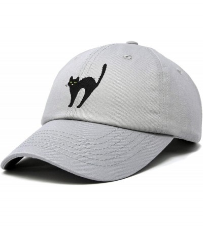 Baseball Caps Black Cat Hat Womens Halloween Baseball Cap - Gray - CJ18Z4AA6AT $11.15