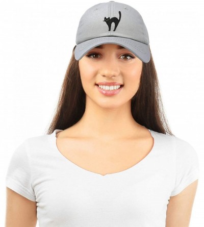 Baseball Caps Black Cat Hat Womens Halloween Baseball Cap - Gray - CJ18Z4AA6AT $11.15