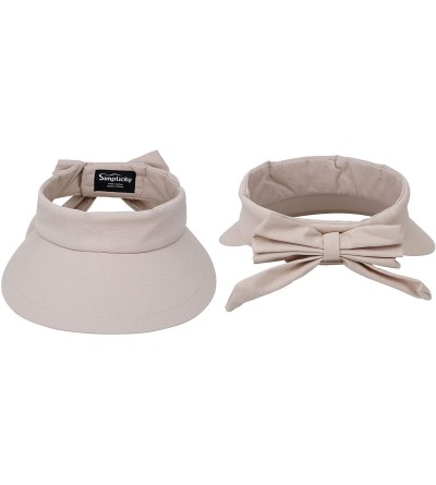 Sun Hats Women's SPF 50+ UV Protection Wide Brim Beach Sun Visor Hat - Beige - CE12J70RZC1 $17.66