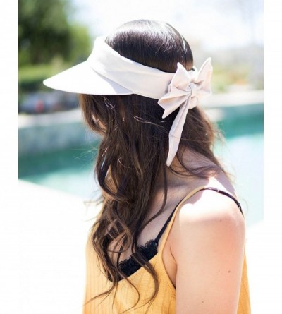 Sun Hats Women's SPF 50+ UV Protection Wide Brim Beach Sun Visor Hat - Beige - CE12J70RZC1 $17.66