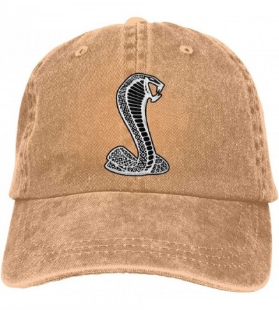 Baseball Caps Black Mustang Cobra Baseball Cap Vintage Adjustable Dad Denim Hats for Unisex - Natural - CS196XO3O0D $32.16