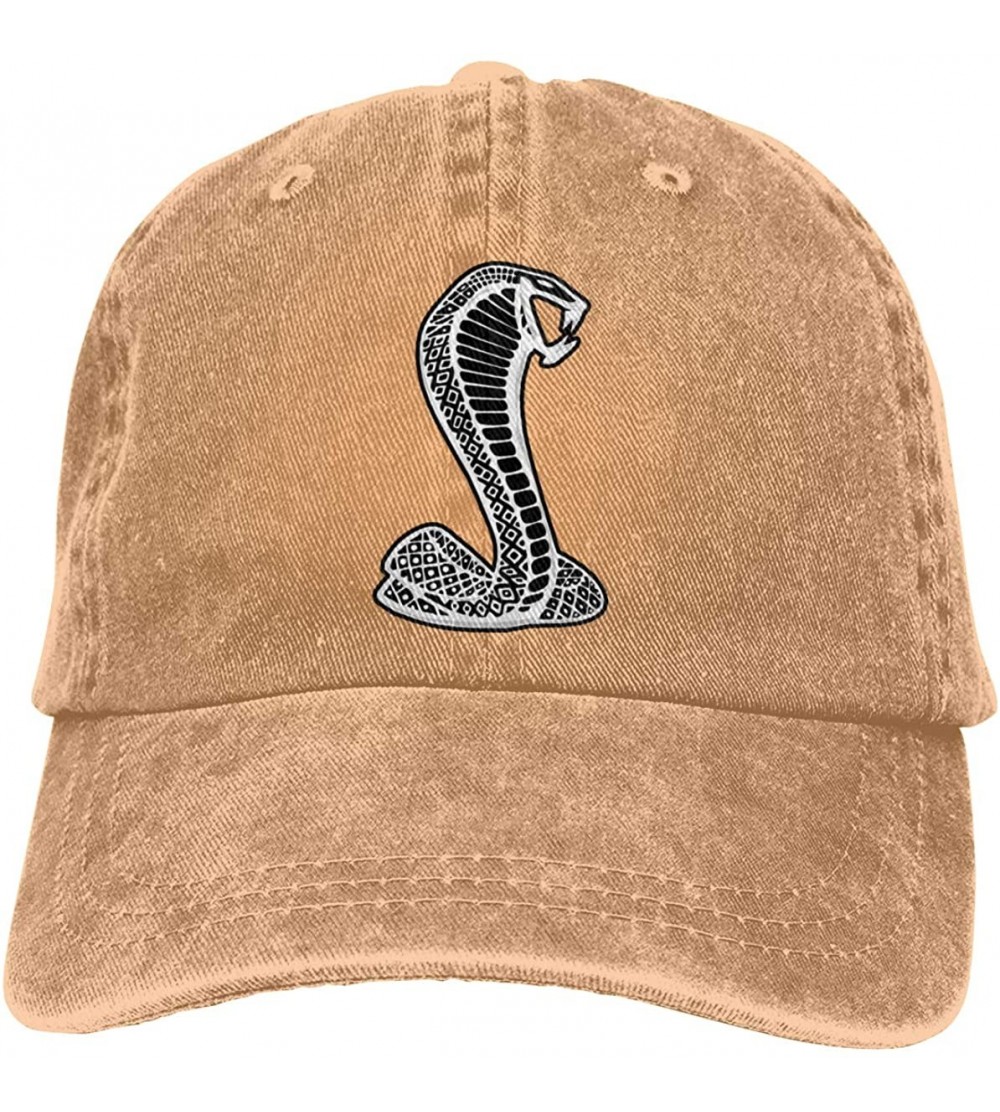 Baseball Caps Black Mustang Cobra Baseball Cap Vintage Adjustable Dad Denim Hats for Unisex - Natural - CS196XO3O0D $28.00