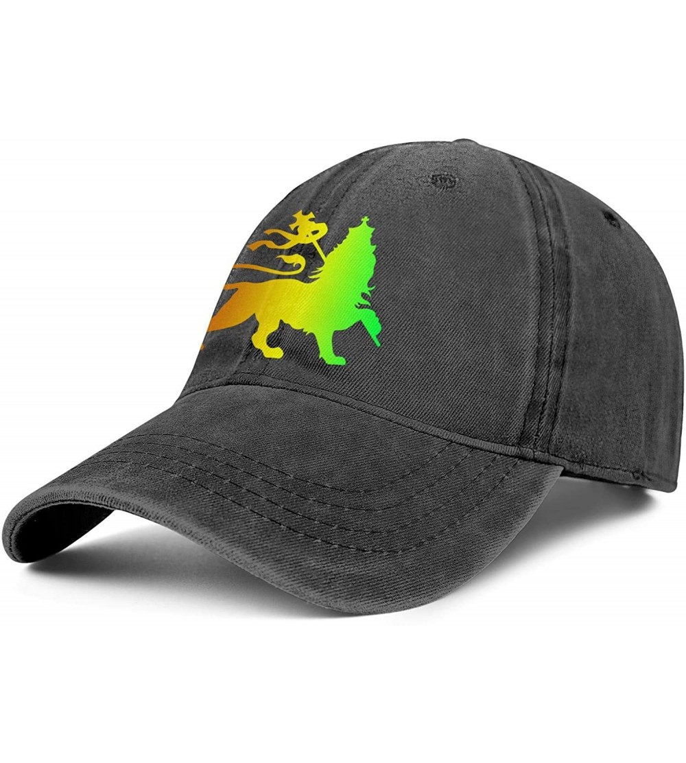 Baseball Caps Unisex Baseball Cap Cowboy Hat Hawk Dad Hats Trucker Hat - Jamaican Lion Symbol - C718W8GNYZ9 $17.72