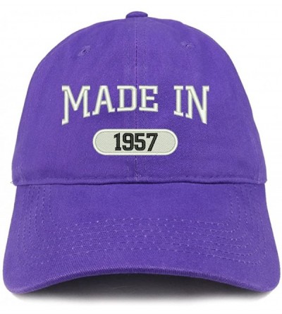 Baseball Caps Made in 1957 Embroidered 63rd Birthday Brushed Cotton Cap - Purple - CM18C966XEM $15.89