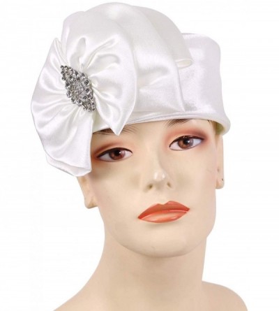 Sun Hats Women's Pill-Box Church Hats - K019 (Purple) - White - C018LHKU3SK $53.58