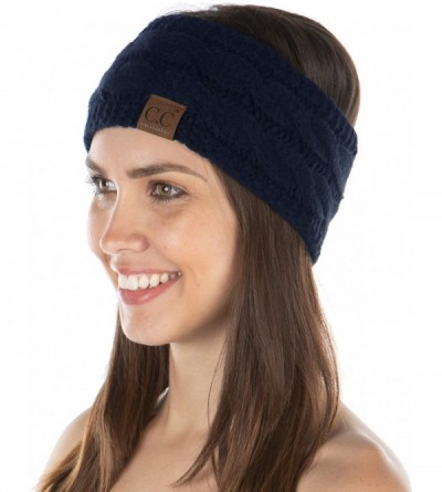 Cold Weather Headbands E5-31 Women's Headwrap Warm Knit Winter Ear Warmer Headband- Navy - CU18Y8H8T3E $20.11