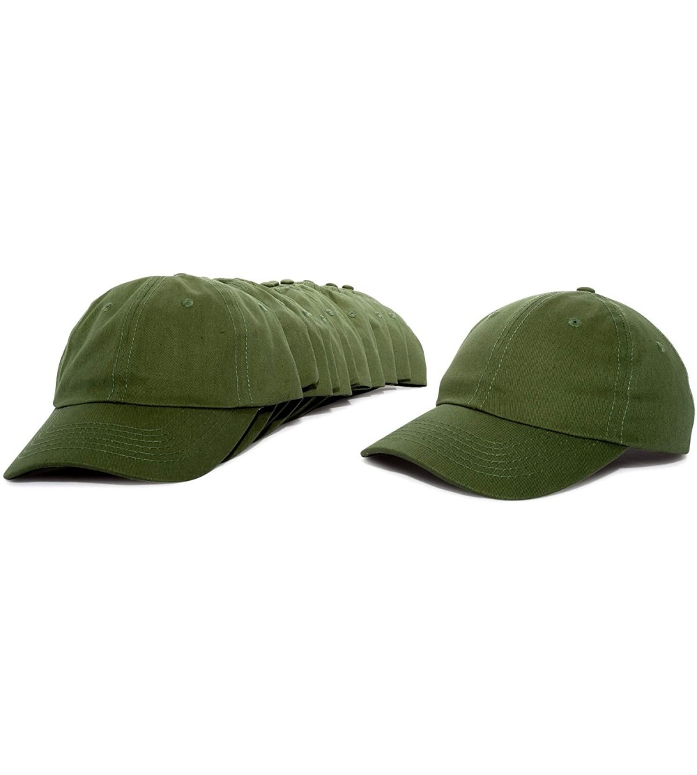 Baseball Caps Baseball Cap Mens Trucker Hat Dad Hats Caps for Women 12 Pack - Olive - CC18IDYCRCN $30.78