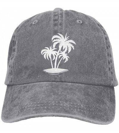 Baseball Caps Baseball Jeans Cap Palm Tree and Tropical Island-1 Men Women Golf Hats Adjustable Baseball Cap - Ash - CD18D63I...