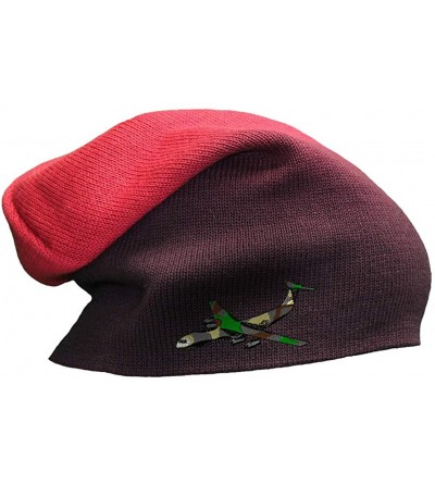 Skullies & Beanies Custom Slouchy Beanie C-141 Camo Embroidery Skull Cap Hats for Men & Women - Red - CU18A562UNK $33.48